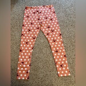 LuLaRoe Leggings in Disney Minnie Mouse Pink and White Polka Dots